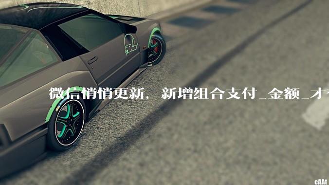 微信悄悄更新，新增组合支付_金额_才有_转账