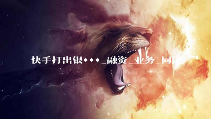 快手打出银***_融资_业务_同比