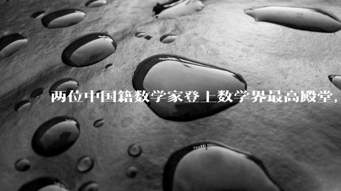 两位中国籍数学家登上数学界最高殿堂，他们攻克了什么难题？_数学科学学院_王虹_问题
