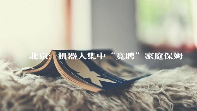 北京：机器人集中“竞聘”家庭保姆