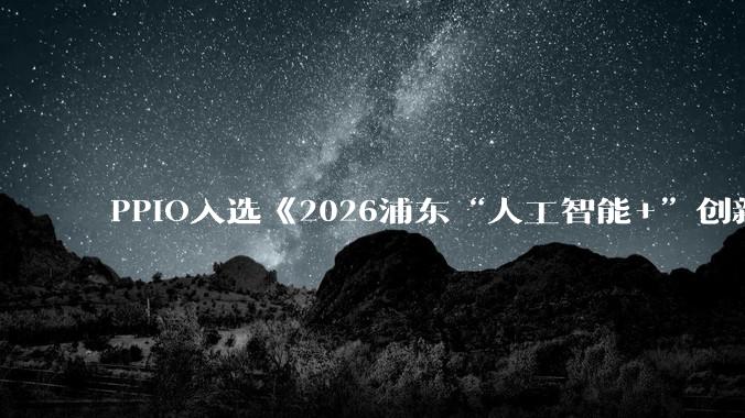 PPIO入选《2026浦东“人工智能+”创新应用典型案例集》，展现“AI+”落地成果 - *