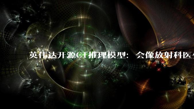 英伟达开源CT推理模型：会像放射科医生那样逐步分析 - *